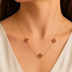 COLLIER FLORA  🔥 Collection 2026 💕 en Acier inoxydable 316L 1er Choix:   ‌‎ ⚡️✅🌺